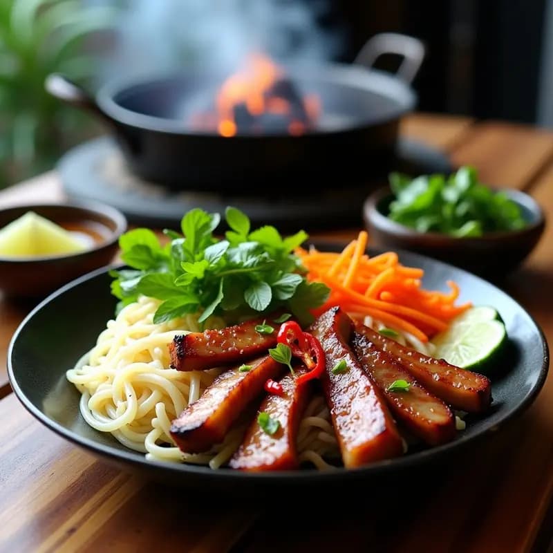 Bun Cha Vieta con Cerdo y Hierbas Frescas: Receta en Barbacoa y Tradicional