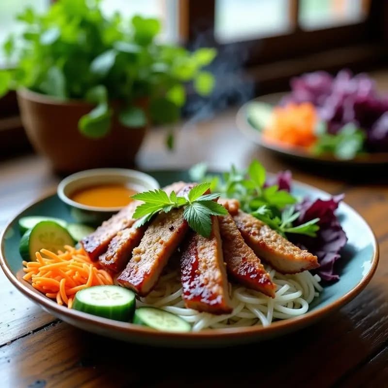 Bun Cha de Cerdo con Vermicelli de Arroz: Receta Vietnamita en Grill y Sin Gluten