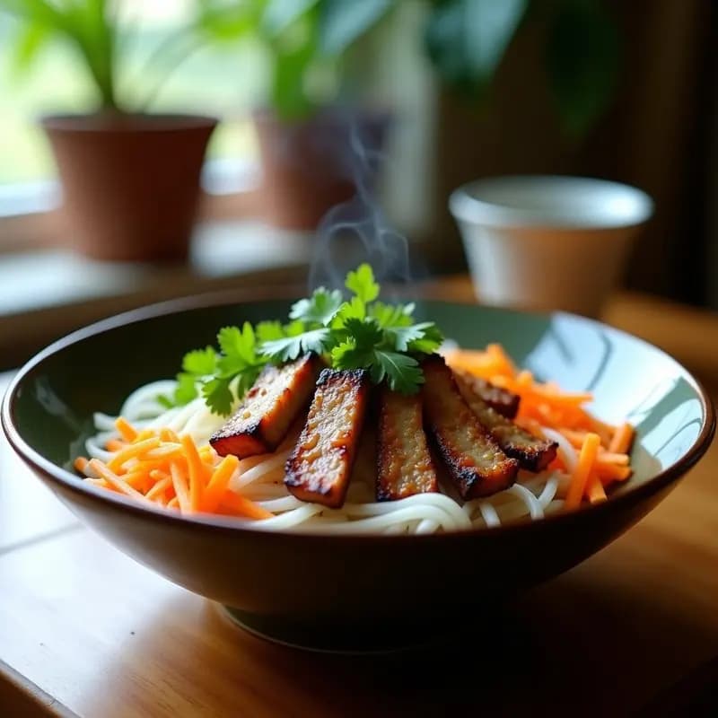 Bцьi Chả de Cerdo Vietnamita con pickles de zanahoria y daikon: Receta Tradicional en Sartén