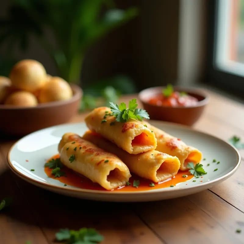 Bun Cha Gió de Cerdo y Hierbas: Rollitos Vietnamitas Crujientes con Salsa Nuoc Cham