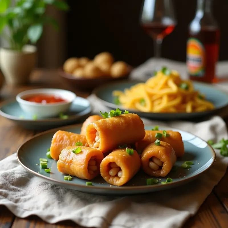 Bun Cha Gio de Hongos Ostra: Rollitos Vietnamitas Veganos en Airfryer