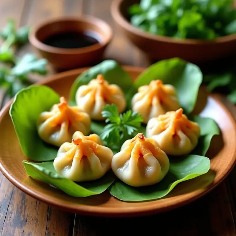 Bun Cha Gyoza: Dumplings Japoneses Rellenos de Cerdo y Hierbas Aromáticas