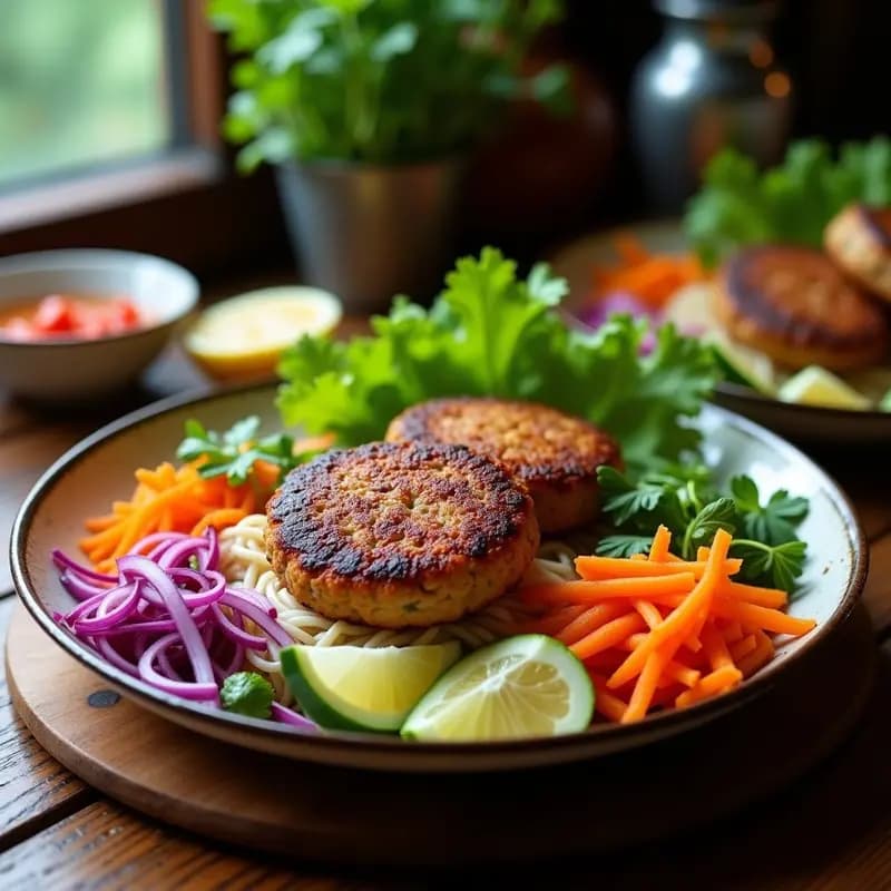 Bun Cha Hanoi: Hamburguesas Vietnamitas con Verduras Encurtidas y Salsa Nuoc Cham