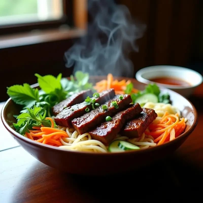 Bun Cha de Ternera con Hierbas Vietnamitas: Receta en Barbacoa para 4 Personas