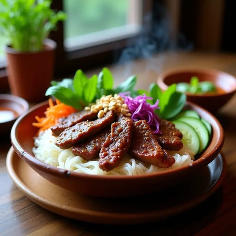 Bun Cha Vietnamita con Ternera Marinada en Nuoc Cham: Receta Tradicional