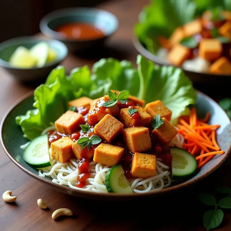 Bun Cha de Tofu y Hierbas Vietnamitas: Receta en Airfryer Sin Gluten y Vegana
