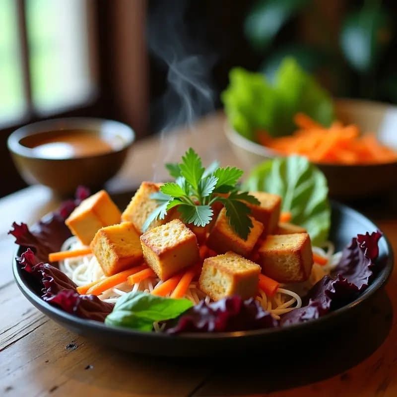 Bun Cha Vietnamita con Tofu: Receta de Carnes Vegetales en Sartén Antiadherente