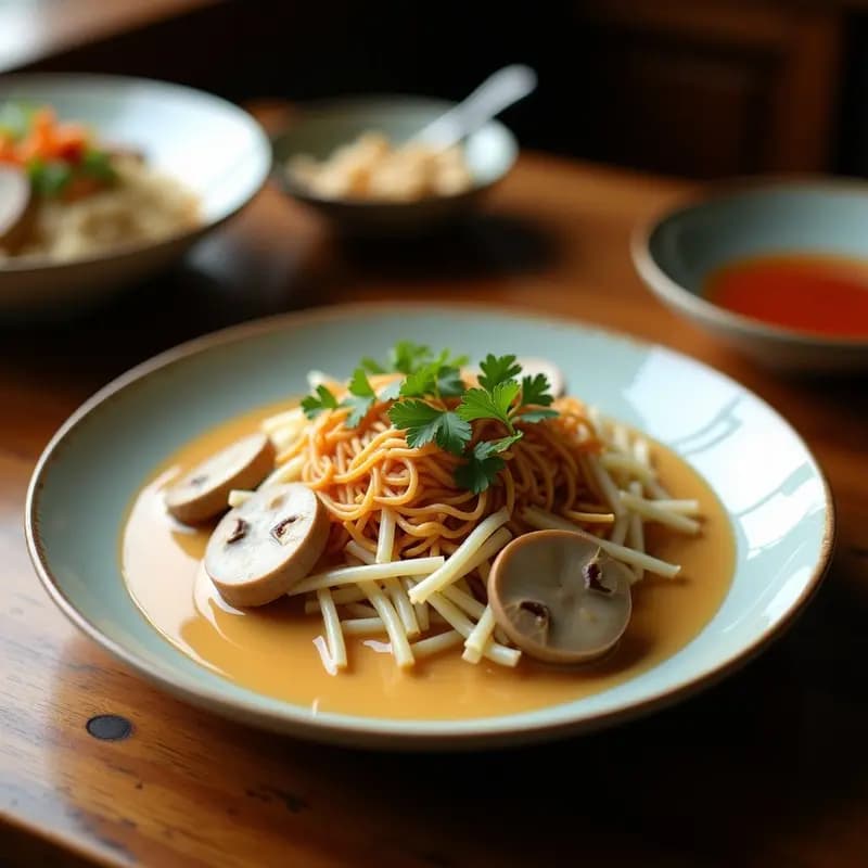 Bun Cha Vegano con Hongos Oyster y Leche de Coco: Receta Vietnamita en Airfryer
