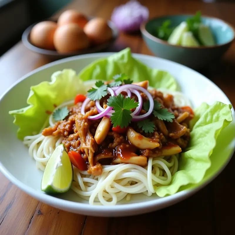 Bun Cha Vegano con Proteína de Jackfruit: Receta Vietnamita en Olla Express en 25 Minutos