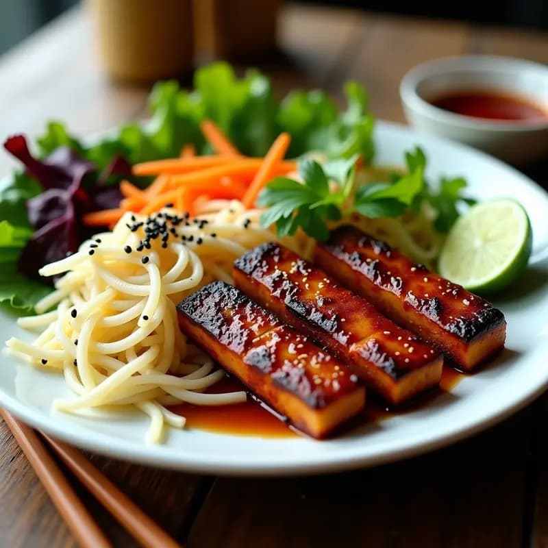 Bun Cha para Vegetarianos con Since de Soja: Receta Vietnamita en Grill