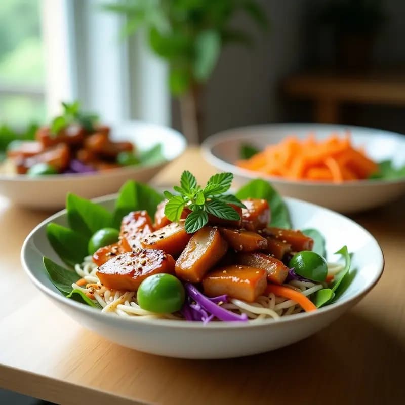 Bun Cha Vietnames con Cerdo Marinado y Hierbas Frescas: Receta en Airfryer y Sin Gluten
