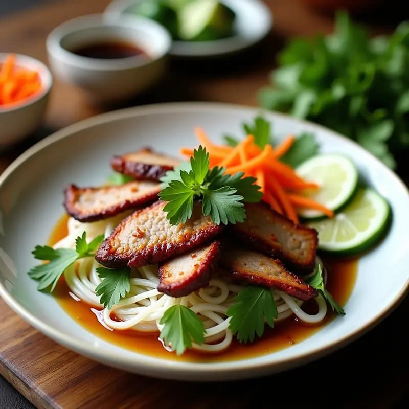 Bun Cha Vietnamita de Cerdo Asado: Receta Callejera con Barbacoa Casera