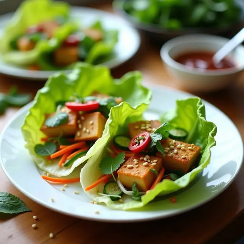 Bun Cha Vietnamita en Rollito de Lechuga: Receta Fresca y Sin Gluten
