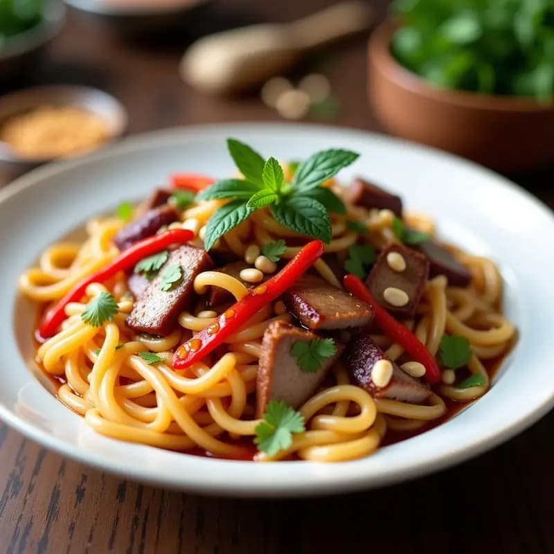 Bun Chao de Cerdo y Fideos de Arroz: Receta Vietnamita en Wok y Sin Gluten