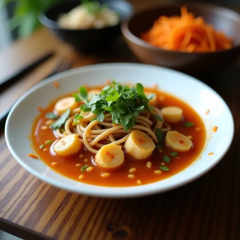 Bun Chay Vietnamita con Tofu Crujiente y Encurtidos: Receta Vegana y Sin Gluten