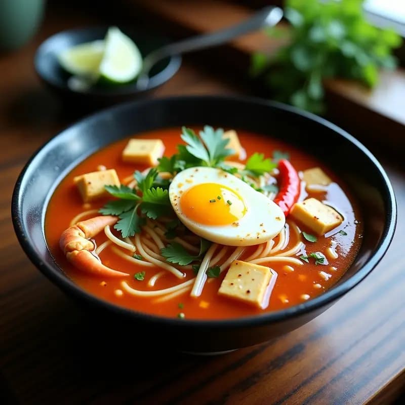 Bun Rieu de Cangrejo y Tofu: Sopa Vietnamita Picante y Alta en Proteína en Olla Rápida