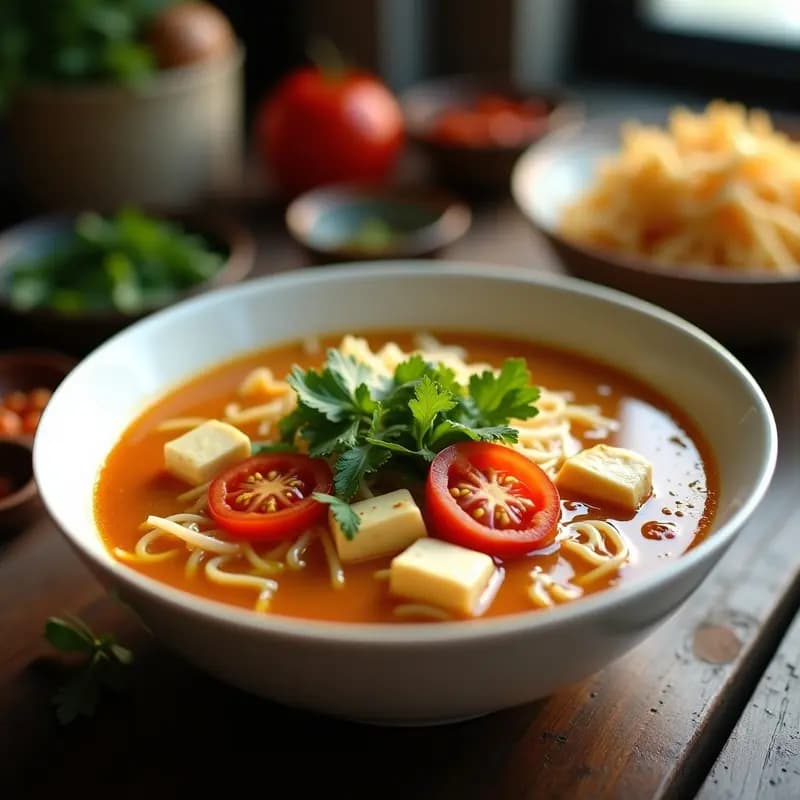 Bun Rieu Vietnamita con Tofu y Tomate: Sopa Ácida Vegana y Sin Gluten