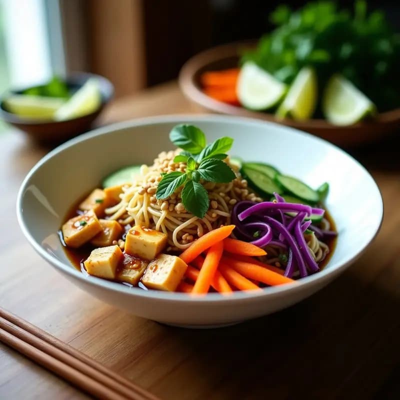 Bún de Tofu y Verduras con Salsa Hoisin: Receta Vietnamita Vegana y Sin Gluten
