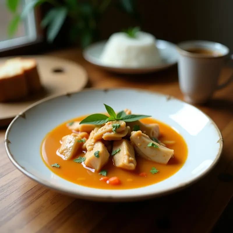 Bunakandit Javanés de pollo al coco y limoncillo: Receta Indonesa en Olla Rápida