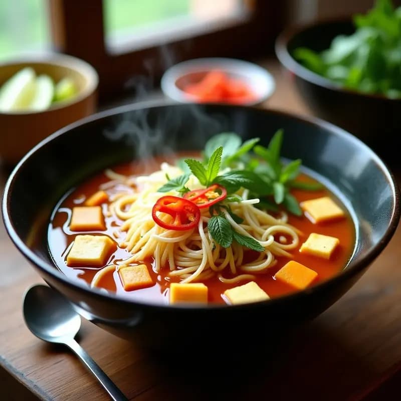 BunBo Hue de Tofu y Fideos de Arroz: Receta Vietnamita Vegana y Picante