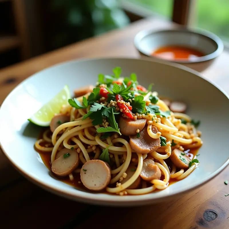 Bunca de Fideos Glass Noodles con Cerdo y Champiñones: Receta Vietnamita Keto en Wok