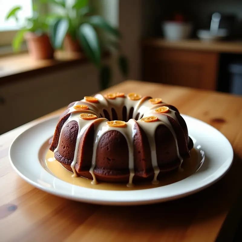 Bundt Cake de Chocolate y Café con Glaseado de Especias: Postre Alemán Keto