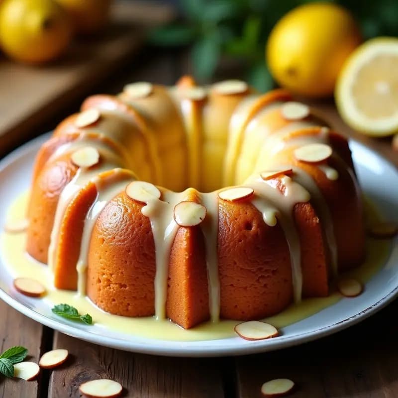 Bundt Cake de Limón y Azafrán: Postre Iraní Húmedo y Sin Lactosa