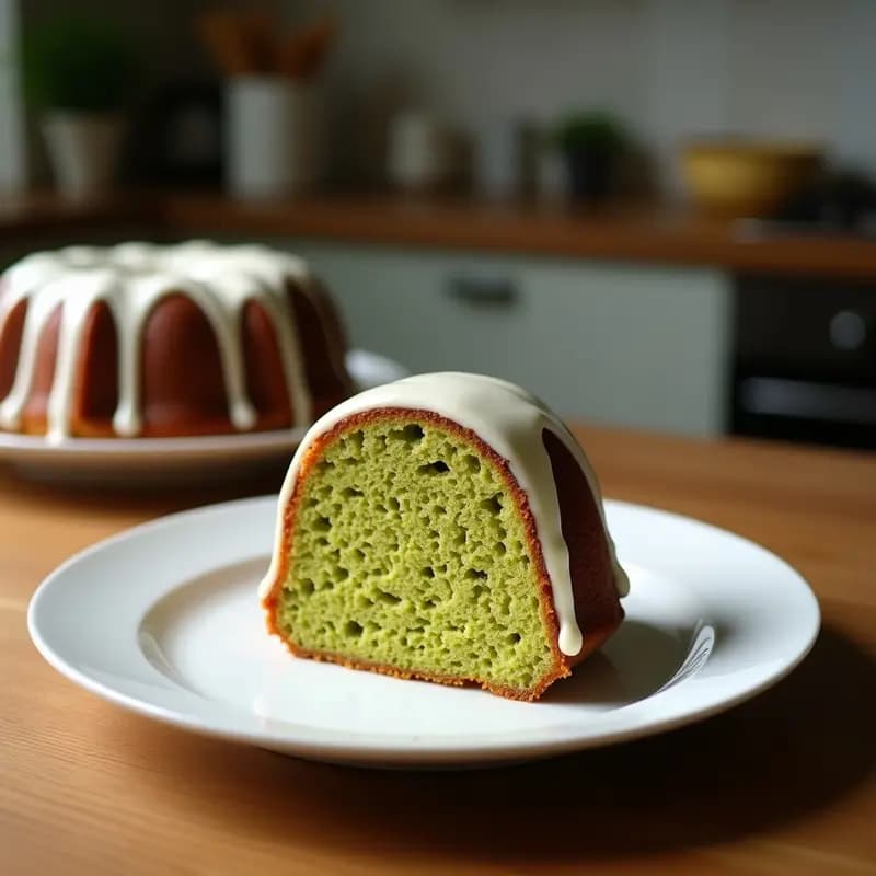 Bundt Cake de Matcha y Chocolate Blanco: Postre Alemán-Japonés Sin Harina en Airfryer
