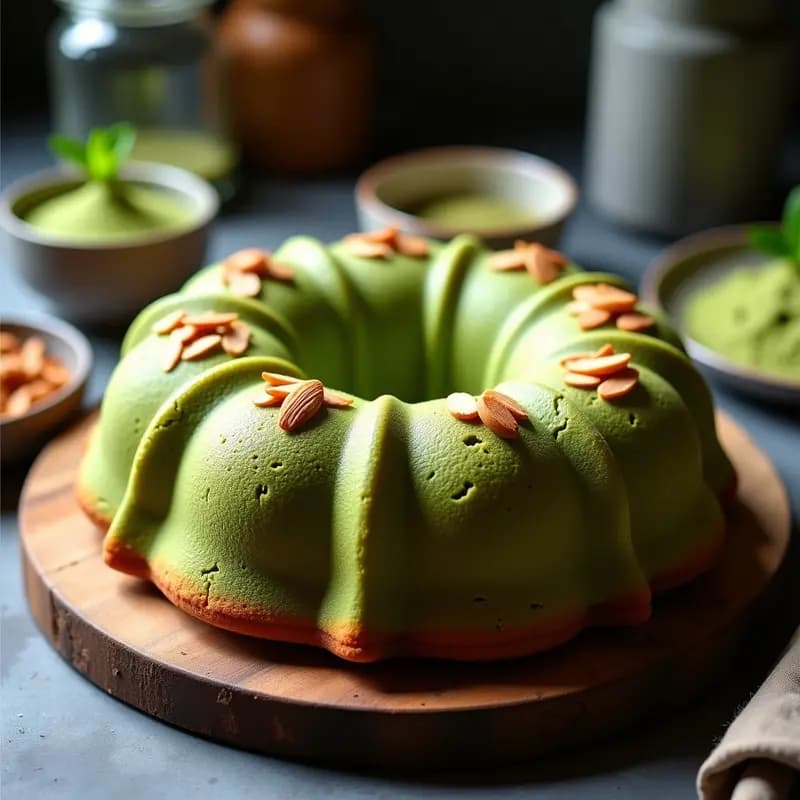 Bundt Cake de Matcha y Harina de Almendra: Postre Japonés Keto y Esponjoso