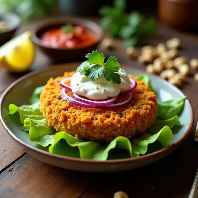 Bunless Burger de Jackfruit al Curry: Receta Vegana India con Toque Picante y Crujiente