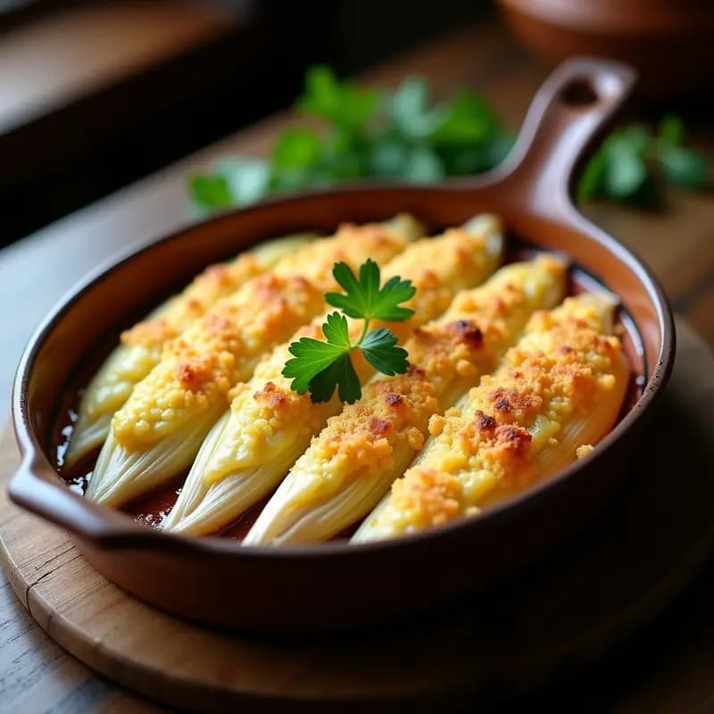 Bunused Belga de Endibias al Horno con Bechamel de Anacardos: Receta Sin Lactosa y Elegante