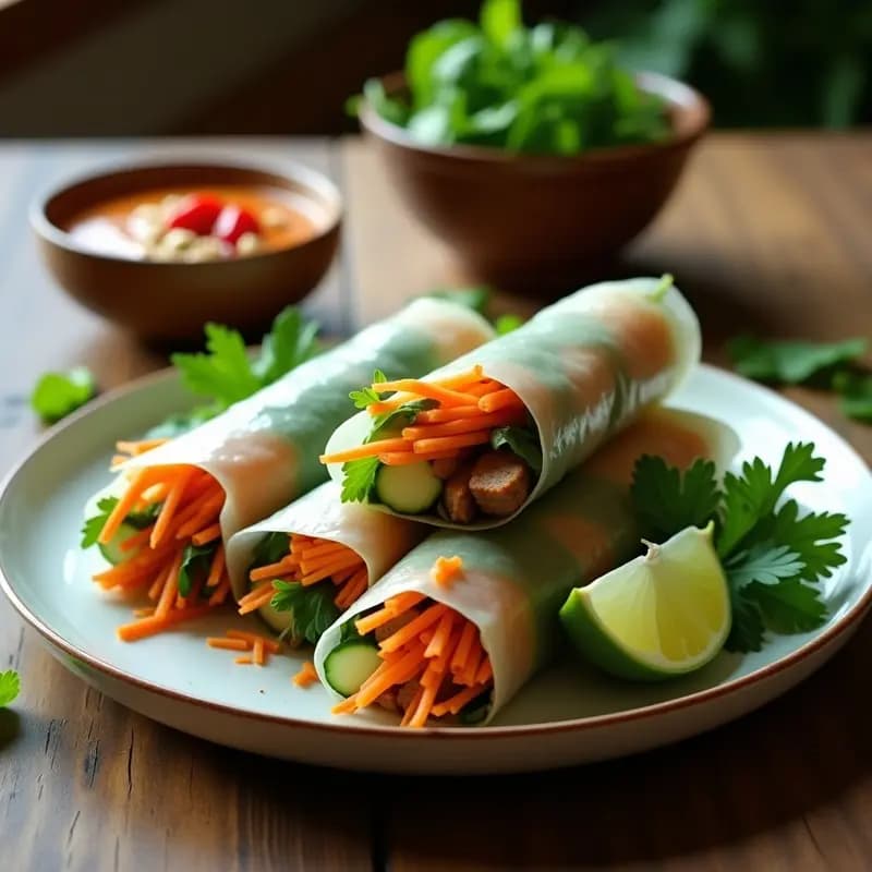Buno Cha Vietamita: Rollitos de Carne a la Parrilla con Hierbas y Salsa Nuoc Cham