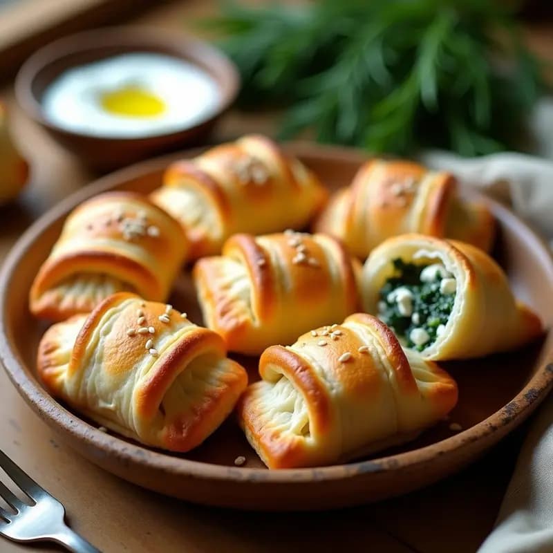 Bunos de Espinaca y Feta: Empanadillas Albanesas Crujientes en Airfryer