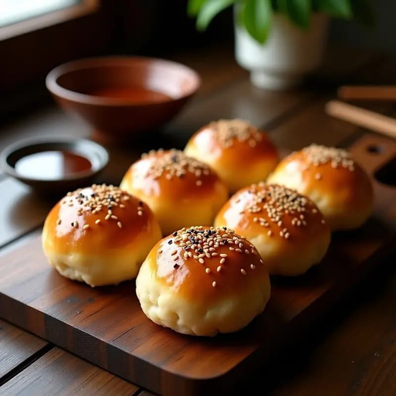 Buns de Pan de Arroz Rellenos de Pollo Teriyaki: Receta Japonesa Sin Gluten en Airfryer