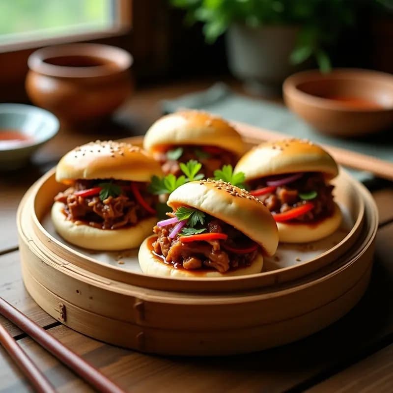 Buns de Cerdo Desmenuzado al Estilo Bao: Receta China en Olla Lenta