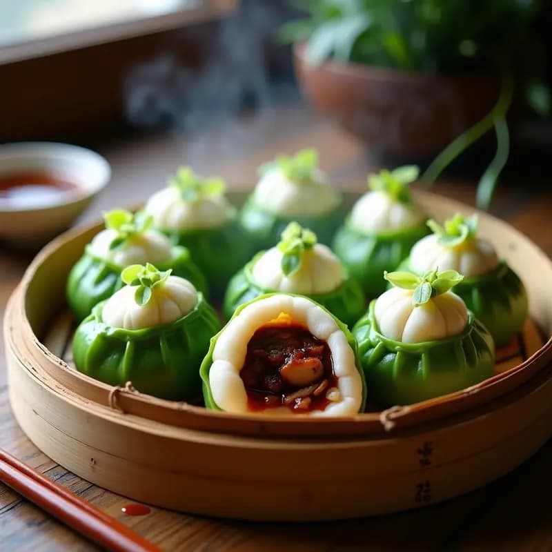 Buns Chinos al Vapor con Cerdo Asado y Hojas de Loto: Receta Auténtica y Esponjosa