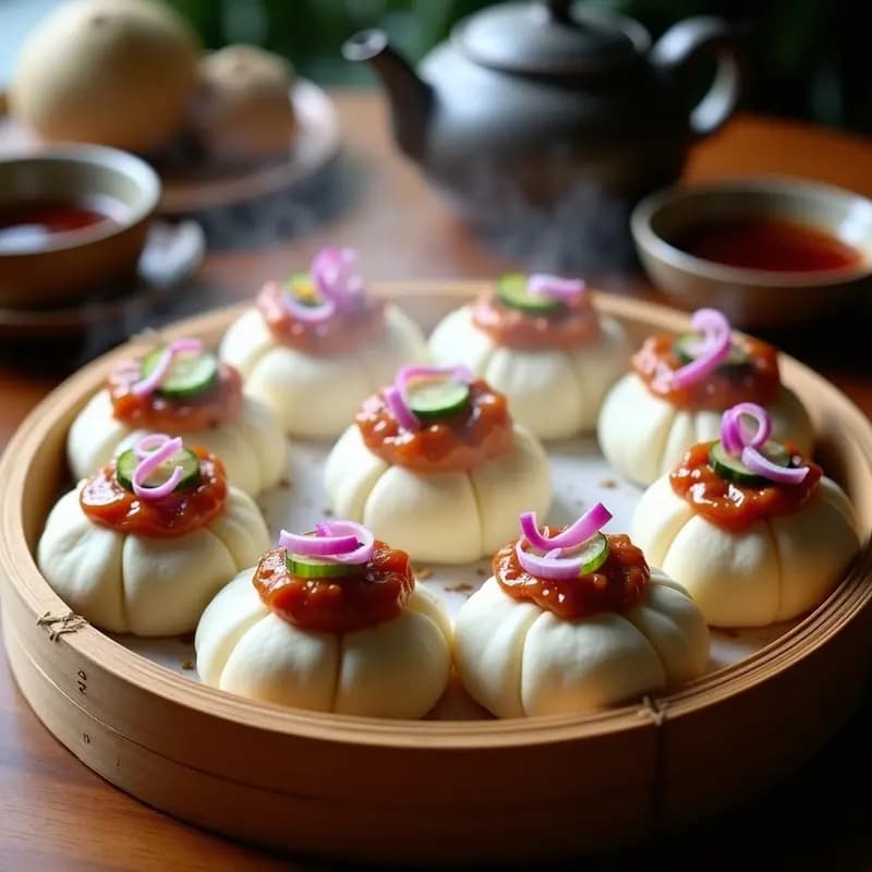 Buns Chinos al Vapor con Cerdo Char Siu: Receta Auténtica en Olla Exprés con Salsa Hoisin