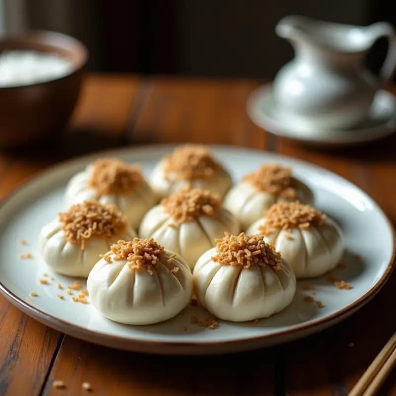 Buns de Hongos Shiitake y Leche de Coco: Panecillos Chinos Steamed Veganos