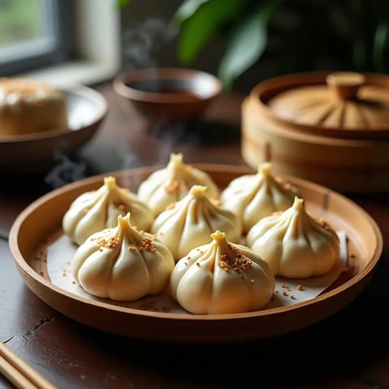 Buns de Pan de Arroz Rellenos de Ternera y Hojas de Loto: Receta China en Olla Rápida