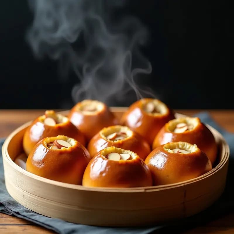 Buns de Pollo al Vapor con Pan de Brioche: Receta China Casera y Esponjosa