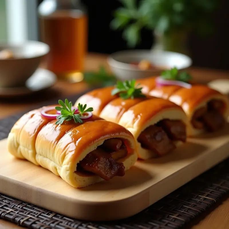Buns de Pullman Rellenos de Cerdo Asado y Hoisin: Receta China para Tupper