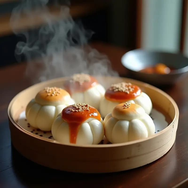 Buns de Vapor con Relleno de Pollo Teriyaki: Receta Japonesa en Olla Rápida