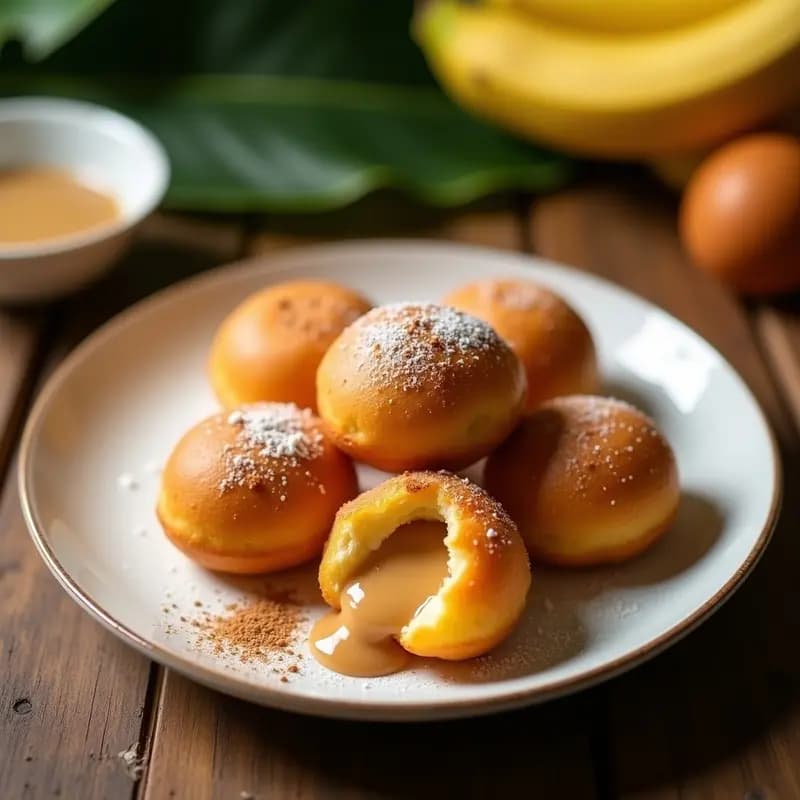 Bunuelos de Viento Colombianos Rellenos de Arequipe: Postre Tradicional en Airfryer