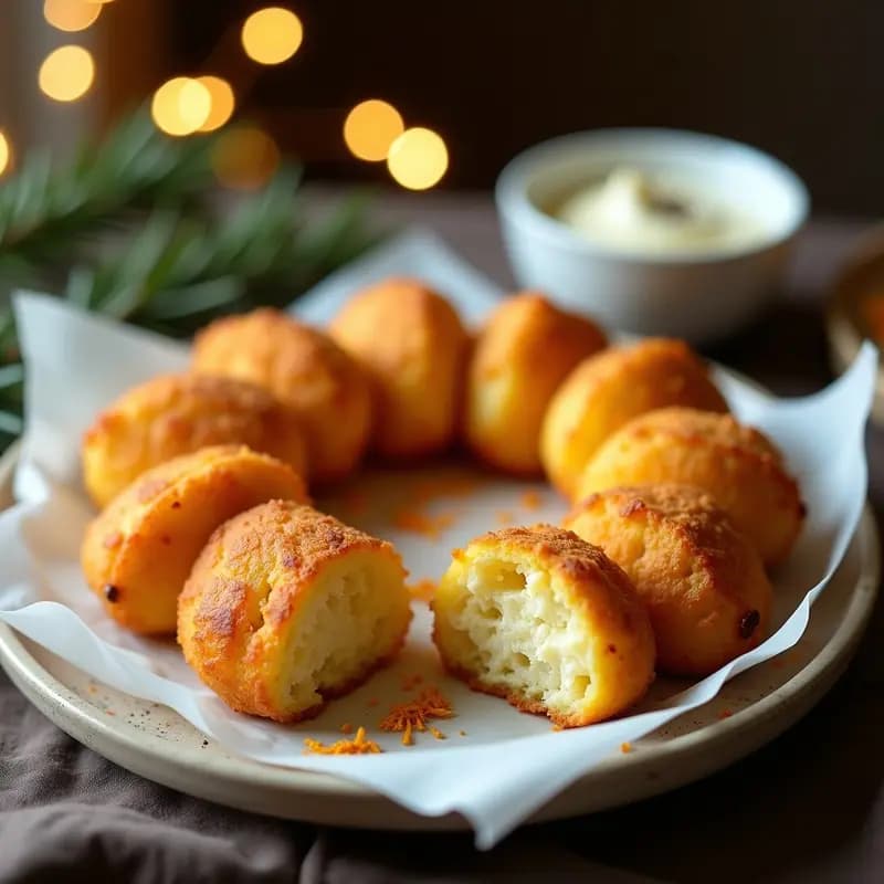 Buñuelos de Bacalao y Azafrán: Entrante Español Tradicional para Navidad