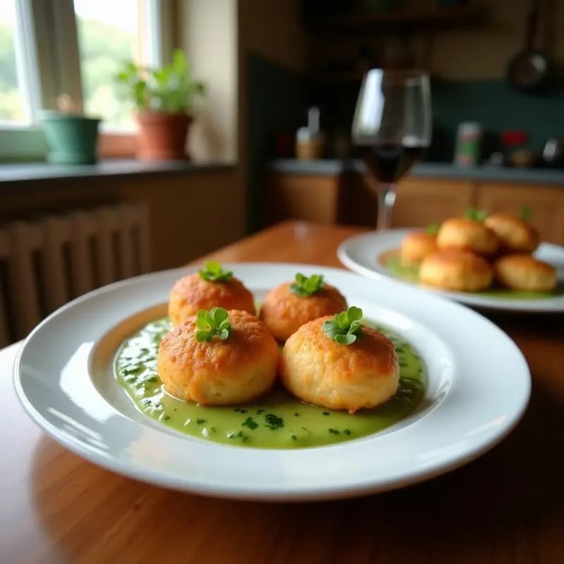 Buñuelos de Bacalao con Pimiento Verde: Aperitivo Crujiente para Fiesta