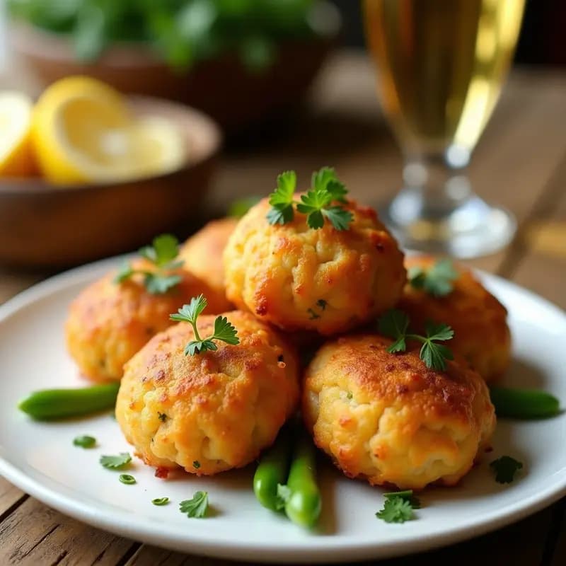 Buñuelos de bacalao con pimientos verdes: Tapa andaluza crujiente y sabrosa