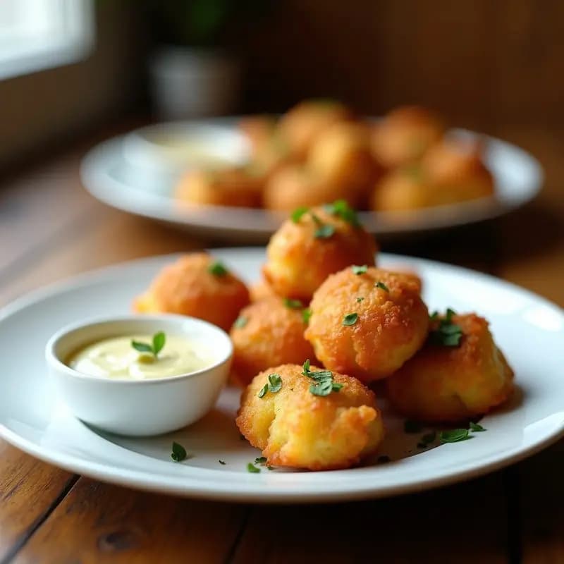 Buñuelos de Bacalao con Salsa Alioli: Tapa de Bar Tradicional en Airfryer