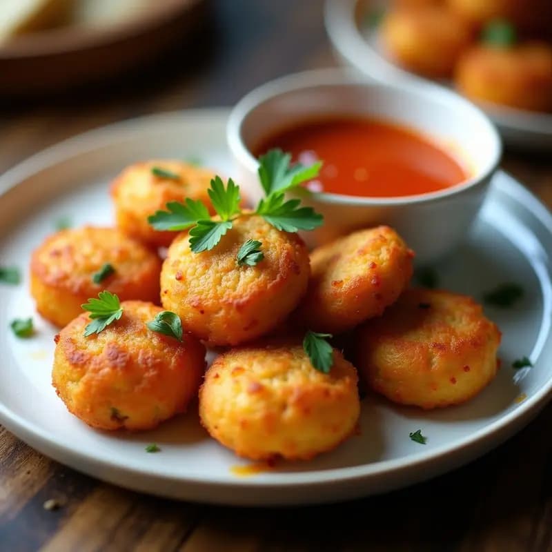 Buñuelos de Bacalao con Salsa Brava: Tapa Tradicional Andaluza para Fritos