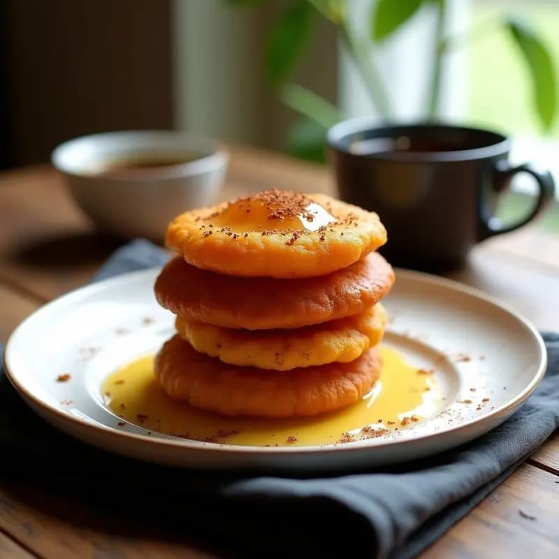 Bunuelos de Camote y Cúrcuma con Glaseado de Stevia: Postre Colombiano Keto en Airfryer
