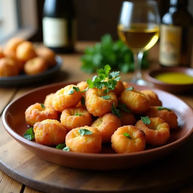Buñuelos de Chacoli con Bacalao y Perejil: Tapa Vasca Crujiente y Sabrosa